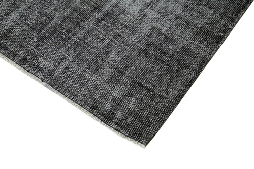Overdyed Vintage Black Vintage Cotton Wool Handmade Area Rug 6'9'' x 9'11''