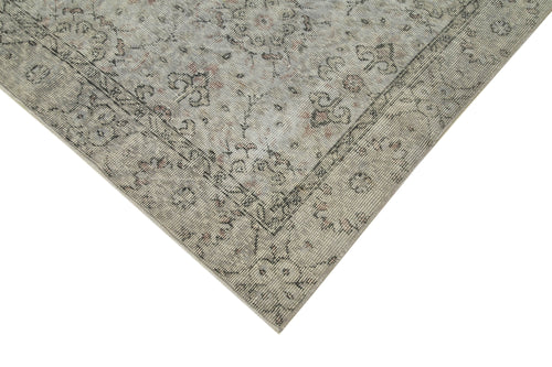 Overdyed Vintage Grey Vintage Cotton Wool Handmade Area Rug 5'2'' x 9'7''