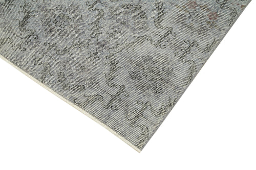 Overdyed Vintage Blue Vintage Cotton Wool Handmade Area Rug 4'10'' x 8'8''