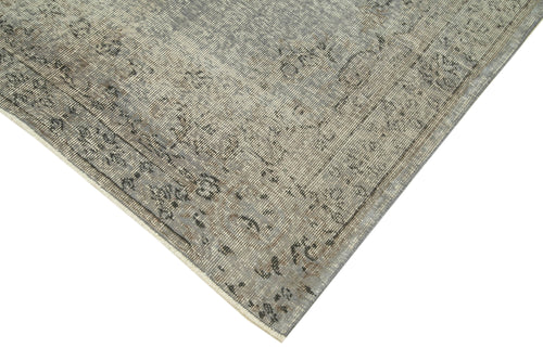 Overdyed Vintage Grey Vintage Cotton Wool Handmade Area Rug 4'10'' x 8'1''