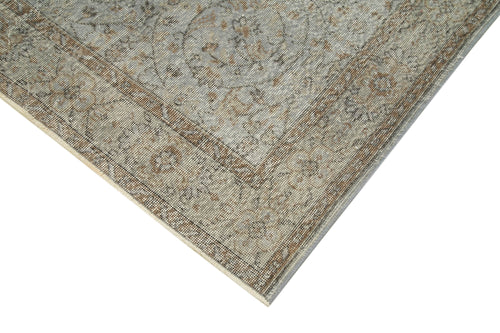 Overdyed Vintage Grey Vintage Cotton Wool Handmade Area Rug 4'6'' x 8'8''