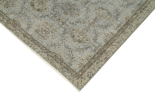 Overdyed Vintage Grey Vintage Cotton Wool Handmade Area Rug 5'0'' x 8'8''