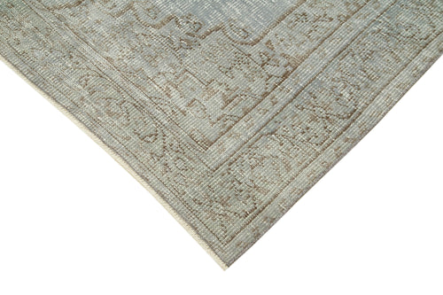 Overdyed Vintage Grey Vintage Cotton Wool Handmade Area Rug 5'5'' x 8'7''