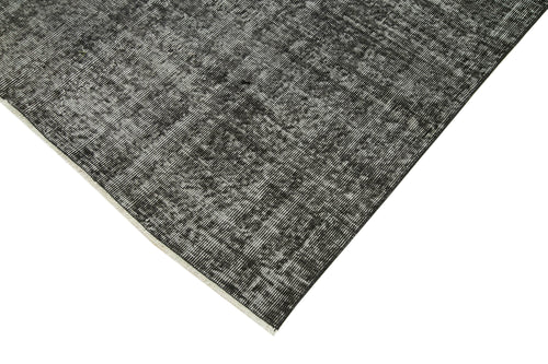 Overdyed Vintage Black Vintage Cotton Wool Handmade Area Rug 5'3'' x 8'1''
