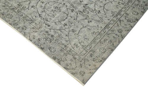 Overdyed Vintage Grey Vintage Cotton Wool Handmade Area Rug 5'3'' x 8'5''