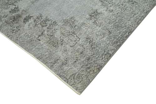 Overdyed Vintage Grey Vintage Cotton Wool Handmade Area Rug 4'11'' x 8'4''