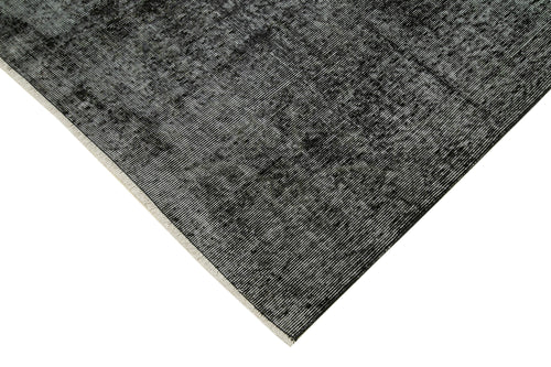Overdyed Vintage Black Vintage Cotton Wool Handmade Area Rug 5'5'' x 9'1''