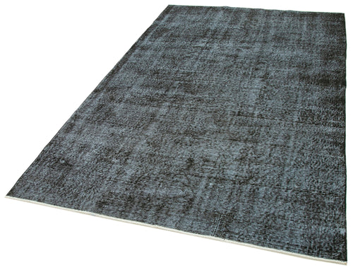 Overdyed Vintage Black Vintage Cotton Wool Handmade Area Rug 5'1'' x 8'6''