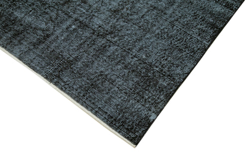 Overdyed Vintage Black Vintage Cotton Wool Handmade Area Rug 5'1'' x 8'6''