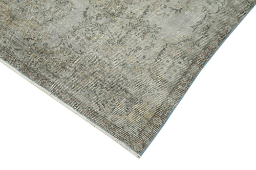 Overdyed Vintage Grey Vintage Cotton Wool Handmade Area Rug 5'5'' x 9'0''