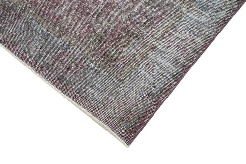 Overdyed Vintage Purple Vintage Cotton Wool Handmade Area Rug 5'3'' x 8'11''