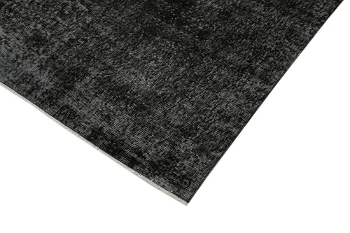 Overdyed Vintage Black Vintage Cotton Wool Handmade Area Rug 6'5'' x 9'6''