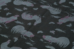 Needlepoint Grey Figured Cotton Wool Handmade Area Rug 5'0'' x 8'2''