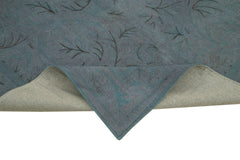 Needlepoint Blue Floral Cotton Wool Handmade Area Rug 5'5'' x 8'4''