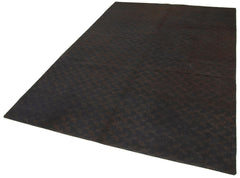 Handmade Area Rug – Brown Geometric Cotton Wool Hand Woven Vintage Turkish Carpet 5'7''x8'2''