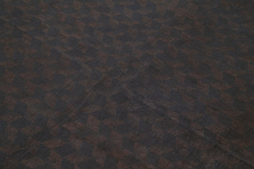 Handmade Area Rug – Brown Geometric Cotton Wool Hand Woven Vintage Turkish Carpet 5'7''x8'2''