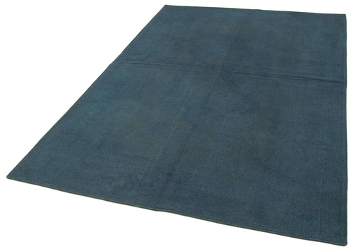 Needlepoint Blue Floral Cotton Wool Handmade Area Rug 5'5'' x 8'0''