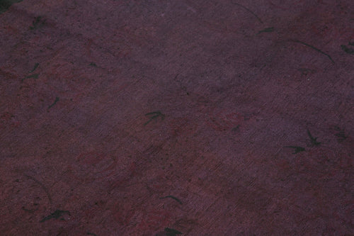 Needlepoint Purple Floral Cotton Wool Handmade Area Rug 5'7'' x 8'6''