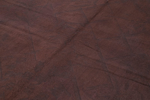 Needlepoint Purple Floral Cotton Wool Handmade Area Rug 5'8'' x 7'8''