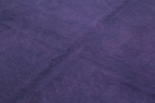 Needlepoint Purple Floral Cotton Wool Handmade Area Rug 5'7'' x 8'6''