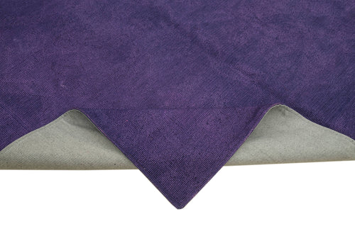 Needlepoint Purple Floral Cotton Wool Handmade Area Rug 5'7'' x 8'6''