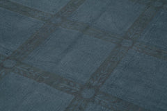 Handmade Area Rug – Blue Geometric Turkish Wool Carpet 5'5''x8'5'' Durable Cotton Wool