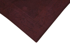 Needlepoint Purple Floral Cotton Wool Handmade Area Rug 5'5'' x 8'6''