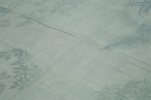 Needlepoint Grey Floral Cotton Wool Handmade Area Rug 5'11'' x 9'0''