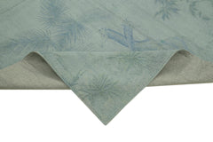 Needlepoint Grey Floral Cotton Wool Handmade Area Rug 5'11'' x 9'0''