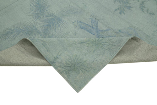 Needlepoint Grey Floral Cotton Wool Handmade Area Rug 5'11'' x 9'0''