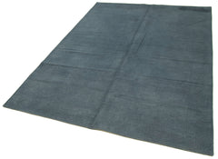 Needlepoint Grey Floral Cotton Wool Handmade Area Rug 5'7'' x 8'2''