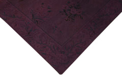 Handmade Area Rug - Brown Floral Wool Cotton Vintage Turkish Carpet 5'3''x8'3''