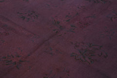 Handmade Area Rug - Brown Floral Wool Cotton Vintage Turkish Carpet 5'3''x8'3''