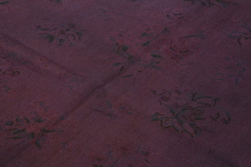 Handmade Area Rug - Brown Floral Wool Cotton Vintage Turkish Carpet 5'3''x8'3''