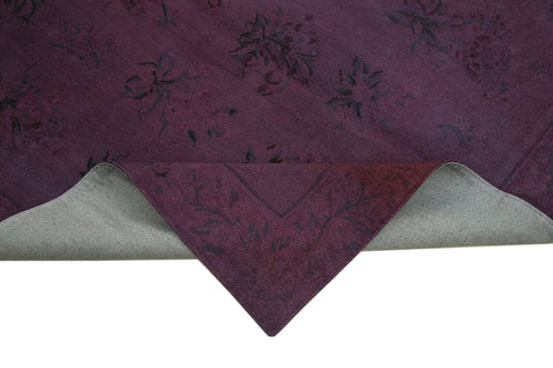 Handmade Area Rug - Brown Floral Wool Cotton Vintage Turkish Carpet 5'3''x8'3''