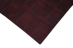 Needlepoint Brown Floral Cotton Wool Handmade Area Rug 4'7'' x 7'6''