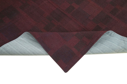 Needlepoint Brown Floral Cotton Wool Handmade Area Rug 4'7'' x 7'6''