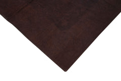 Needlepoint Brown Floral Cotton Wool Handmade Area Rug 6'0'' x 8'2''