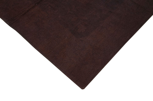 Needlepoint Brown Floral Cotton Wool Handmade Area Rug 6'0'' x 8'2''