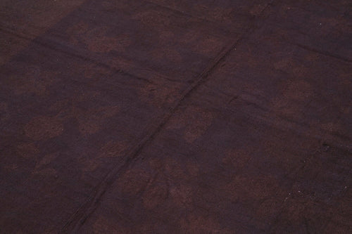 Needlepoint Brown Floral Cotton Wool Handmade Area Rug 6'0'' x 8'2''