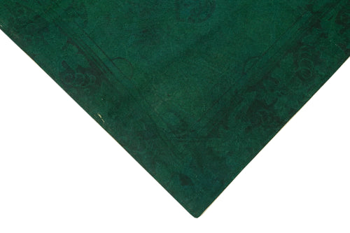 Handmade Area Rug – Vintage Wool Green Floral Carpet 5'4'' x 7'11''