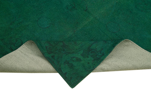 Handmade Area Rug – Vintage Wool Green Floral Carpet 5'4'' x 7'11''