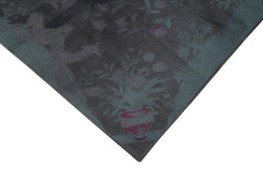 Needlepoint Grey Floral Cotton Wool Handmade Area Rug 5'4'' x 8'0''