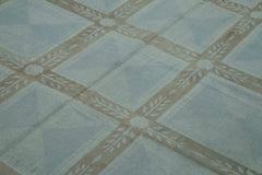 Needlepoint Grey Floral Cotton Wool Handmade Area Rug 5'7'' x 8'7''