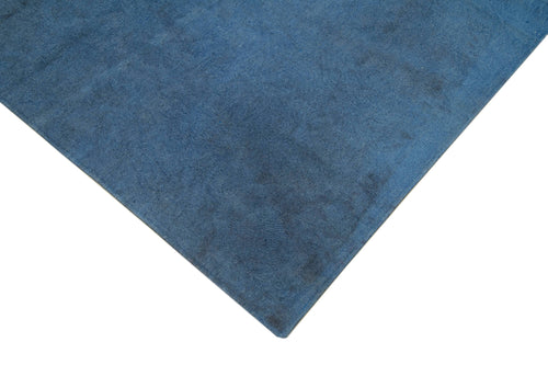 Needlepoint Blue Floral Cotton Wool Handmade Area Rug 5'5'' x 8'0''