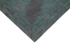 Handmade Area Rug – Needlepoint Grey Floral Cotton Wool Carpet 5'7''x7'5''