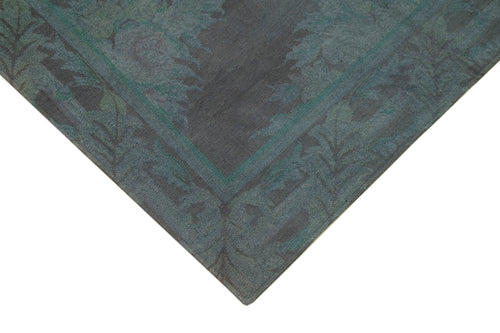 Handmade Area Rug – Needlepoint Grey Floral Cotton Wool Carpet 5'7''x7'5''