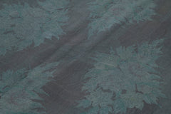 Handmade Area Rug – Needlepoint Grey Floral Cotton Wool Carpet 5'7''x7'5''