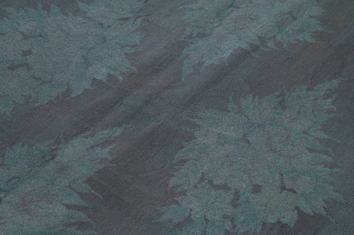 Handmade Area Rug – Needlepoint Grey Floral Cotton Wool Carpet 5'7''x7'5''