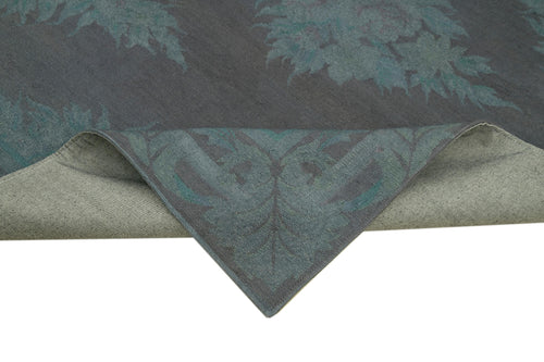 Handmade Area Rug – Needlepoint Grey Floral Cotton Wool Carpet 5'7''x7'5''